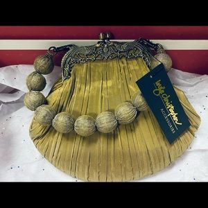 Inge Christopher clutch—peacock design with rose jeweled buckle. NWT. Never used